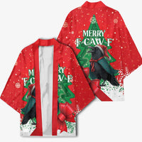 Funny Christmas Raven Kimono Merry F Caw F - Wonder Print Shop