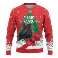 Funny Christmas Raven Ugly Christmas Sweater Merry F Caw F - Wonder Print Shop