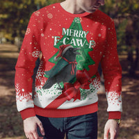 Funny Christmas Raven Ugly Christmas Sweater Merry F Caw F - Wonder Print Shop