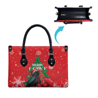 Funny Christmas Raven Leather Bag Merry F Caw F - Wonder Print Shop