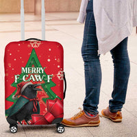 Funny Christmas Raven Luggage Cover Merry F Caw F - Wonder Print Shop