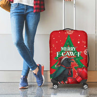 Funny Christmas Raven Luggage Cover Merry F Caw F - Wonder Print Shop