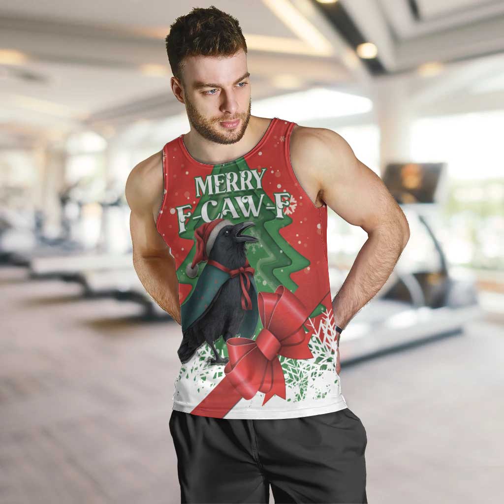 Funny Christmas Raven Men Tank Top Merry F Caw F - Wonder Print Shop