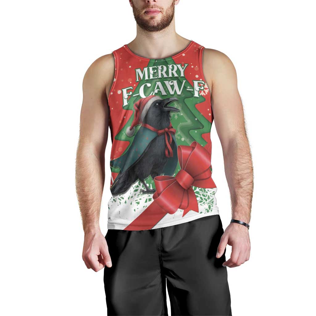 Funny Christmas Raven Men Tank Top Merry F Caw F - Wonder Print Shop