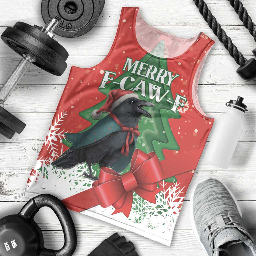 Funny Christmas Raven Men Tank Top Merry F Caw F - Wonder Print Shop