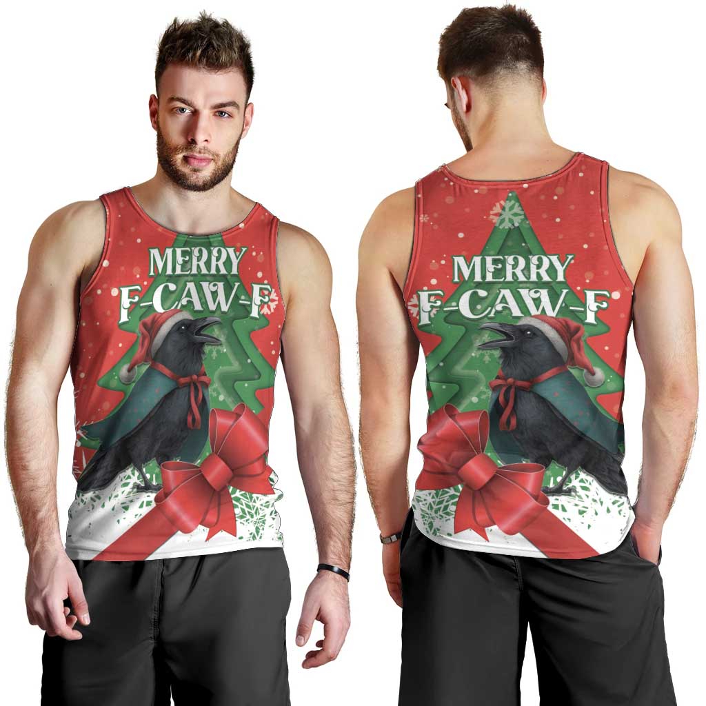 Funny Christmas Raven Men Tank Top Merry F Caw F - Wonder Print Shop
