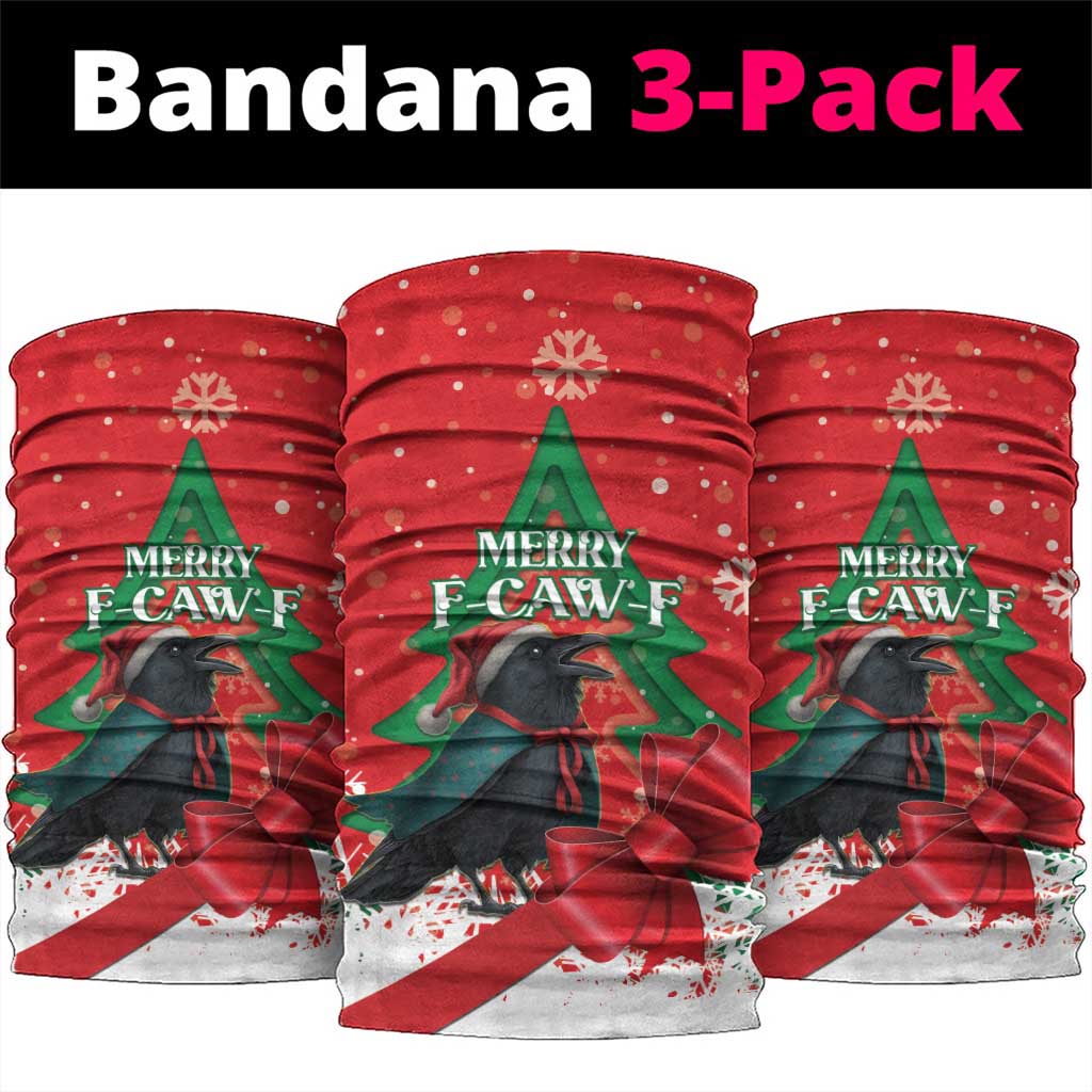 Funny Christmas Raven Neck Gaiter Merry F Caw F - Wonder Print Shop