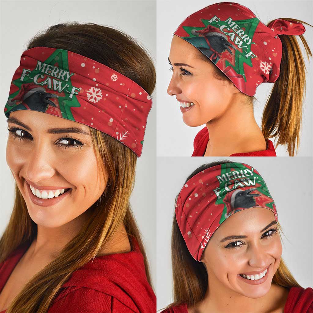 Funny Christmas Raven Neck Gaiter Merry F Caw F - Wonder Print Shop
