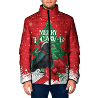 Funny Christmas Raven Padded Jacket Merry F Caw F - Wonder Print Shop