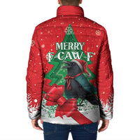 Funny Christmas Raven Padded Jacket Merry F Caw F - Wonder Print Shop