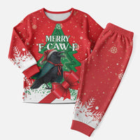 Funny Christmas Raven Christmas Pajama Set Merry F Caw F - Wonder Print Shop