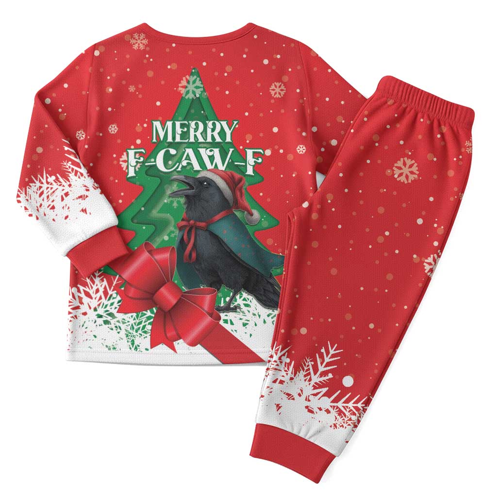 Funny Christmas Raven Christmas Pajama Set Merry F Caw F - Wonder Print Shop