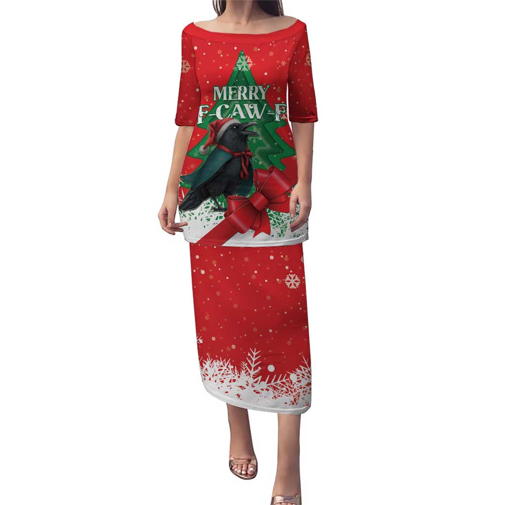 Funny Christmas Raven Puletasi Merry F Caw F - Wonder Print Shop