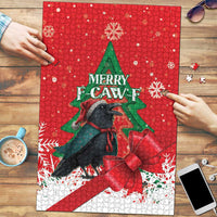 Funny Christmas Raven Puzzle Merry F Caw F - Wonder Print Shop