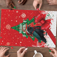Funny Christmas Raven Puzzle Merry F Caw F - Wonder Print Shop