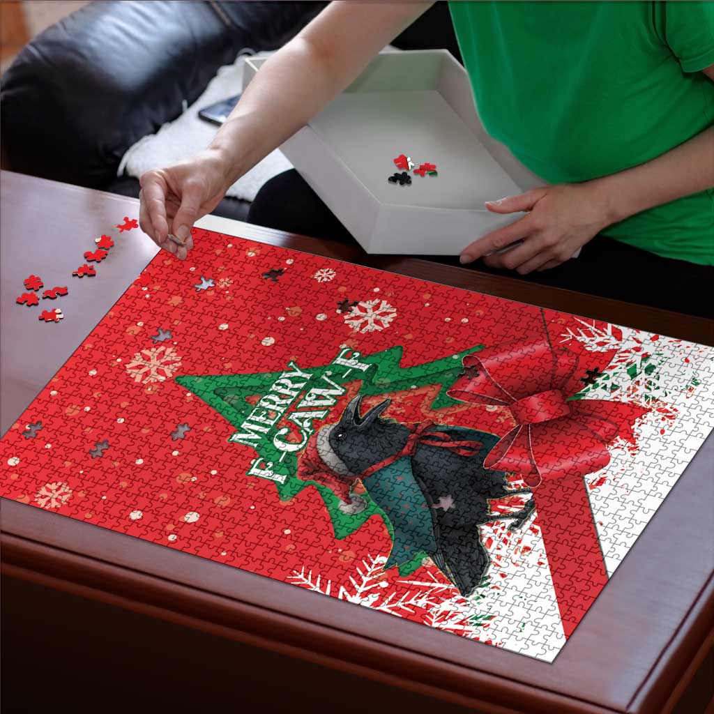 Funny Christmas Raven Puzzle Merry F Caw F - Wonder Print Shop