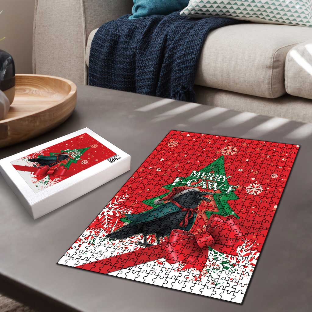 Funny Christmas Raven Puzzle Merry F Caw F - Wonder Print Shop