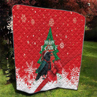 Funny Christmas Raven Quilt Merry F Caw F - Wonder Print Shop