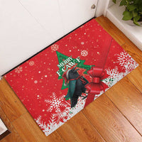 Funny Christmas Raven Rubber Doormat Merry F Caw F - Wonder Print Shop