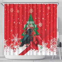 Funny Christmas Raven Shower Curtain Merry F Caw F - Wonder Print Shop