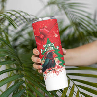 Funny Christmas Raven Skinny Tumbler Merry F Caw F - Wonder Print Shop