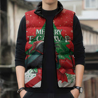 Funny Christmas Raven Sleeveless Puffer Jacket Merry F Caw F - Wonder Print Shop