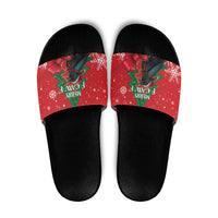 Funny Christmas Raven Slide Sandals Merry F Caw F - Wonder Print Shop