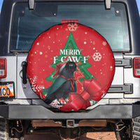 Funny Christmas Raven Spare Tire Cover Merry F Caw F - Wonder Print Shop