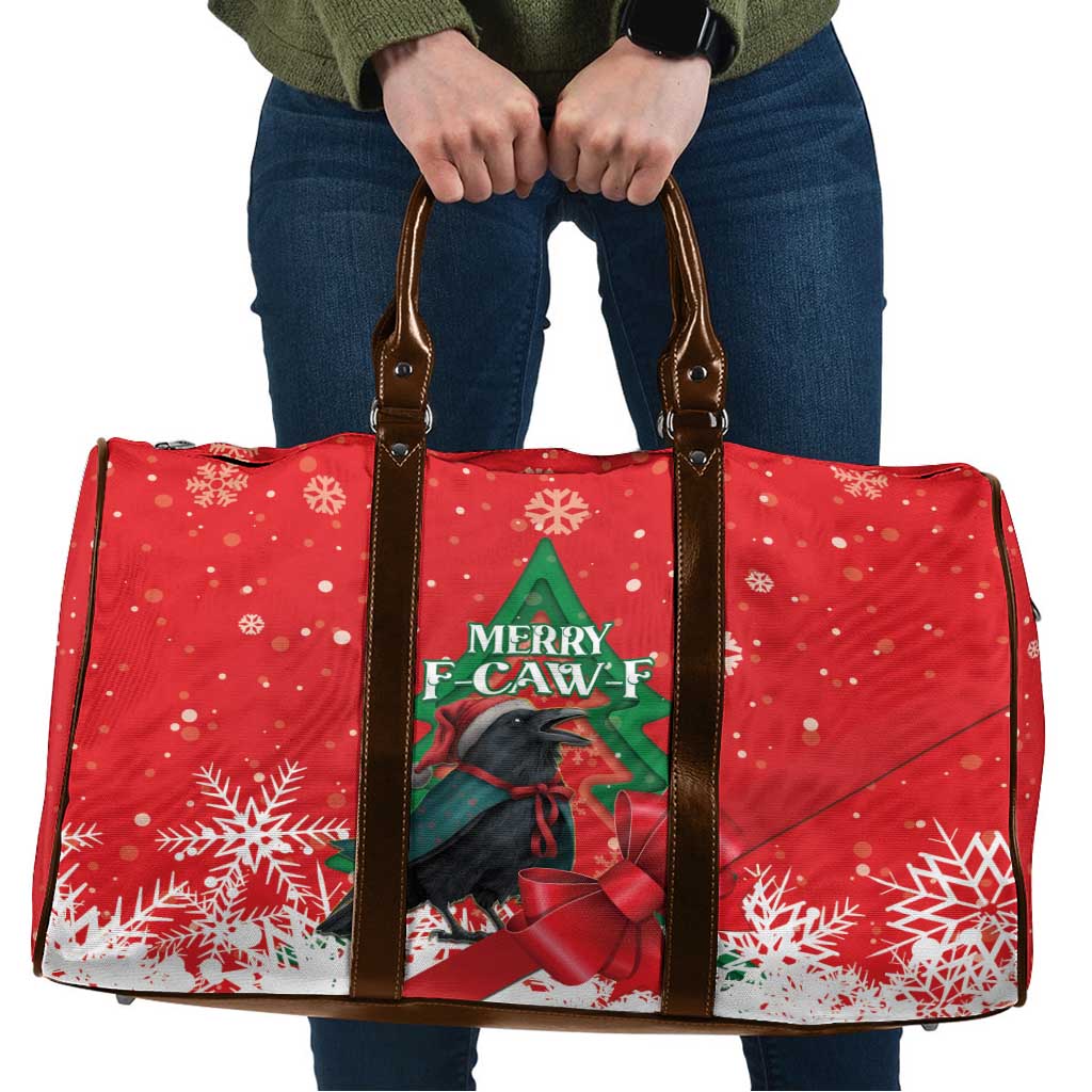 Funny Christmas Raven Travel Bag Merry F Caw F - Wonder Print Shop