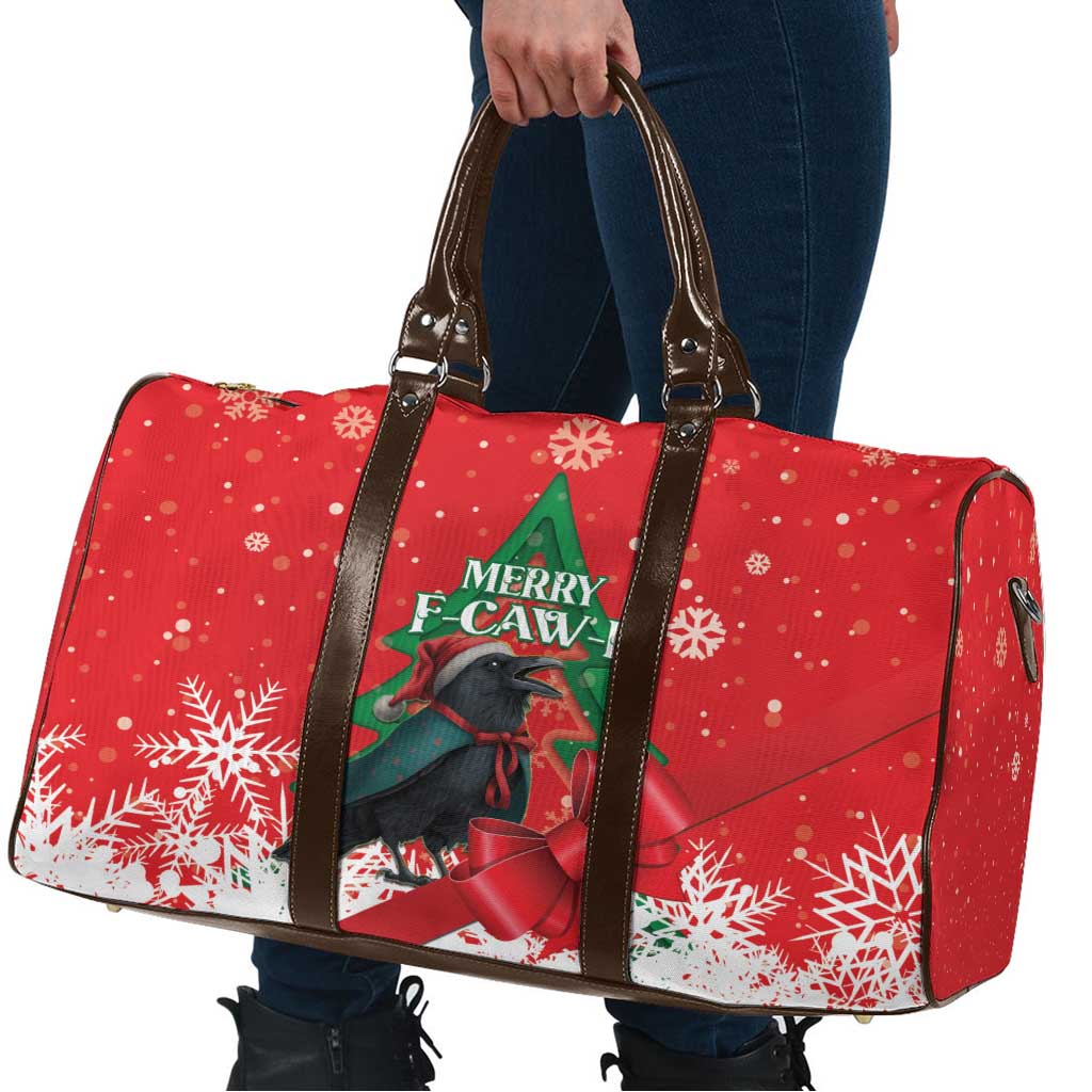 Funny Christmas Raven Travel Bag Merry F Caw F - Wonder Print Shop