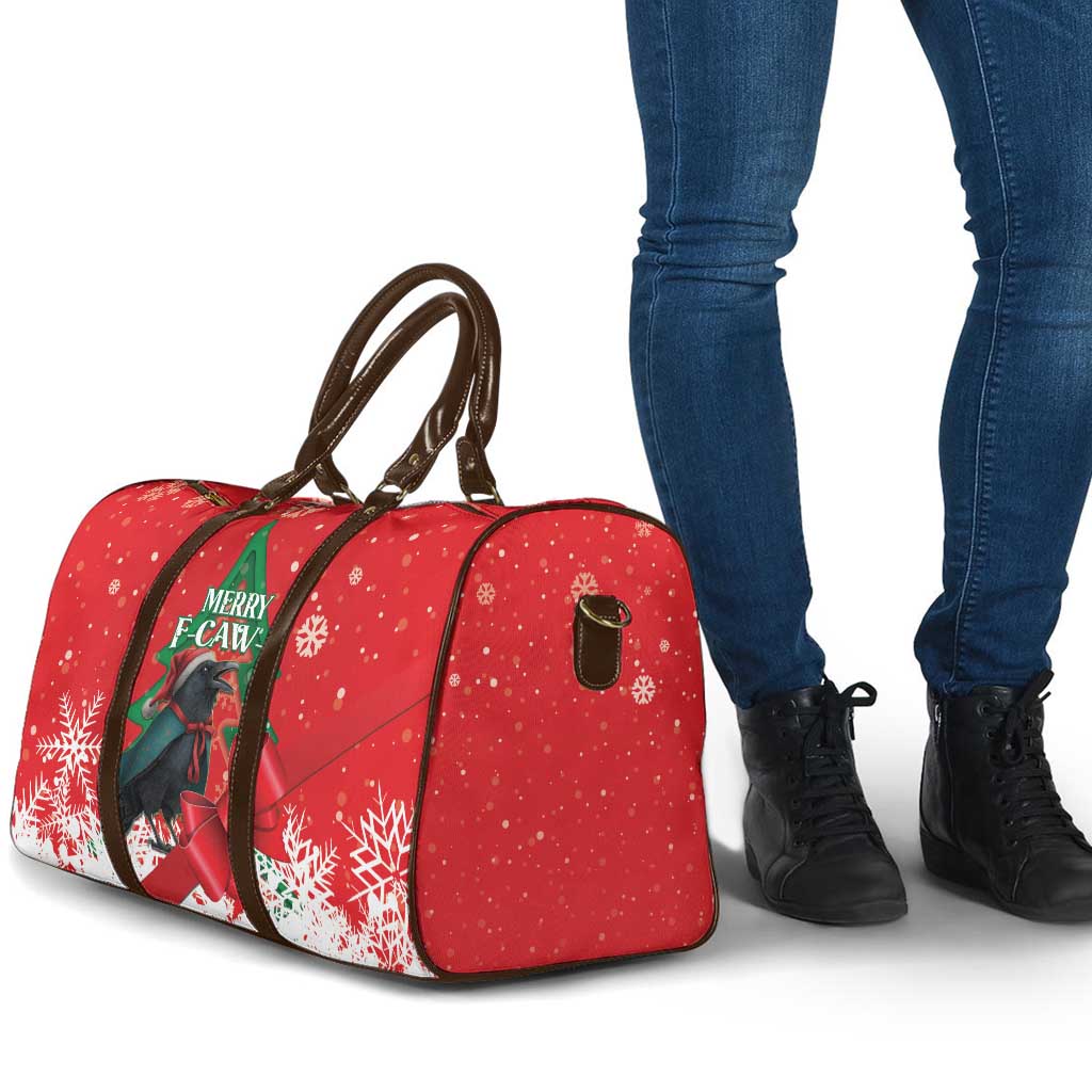 Funny Christmas Raven Travel Bag Merry F Caw F - Wonder Print Shop
