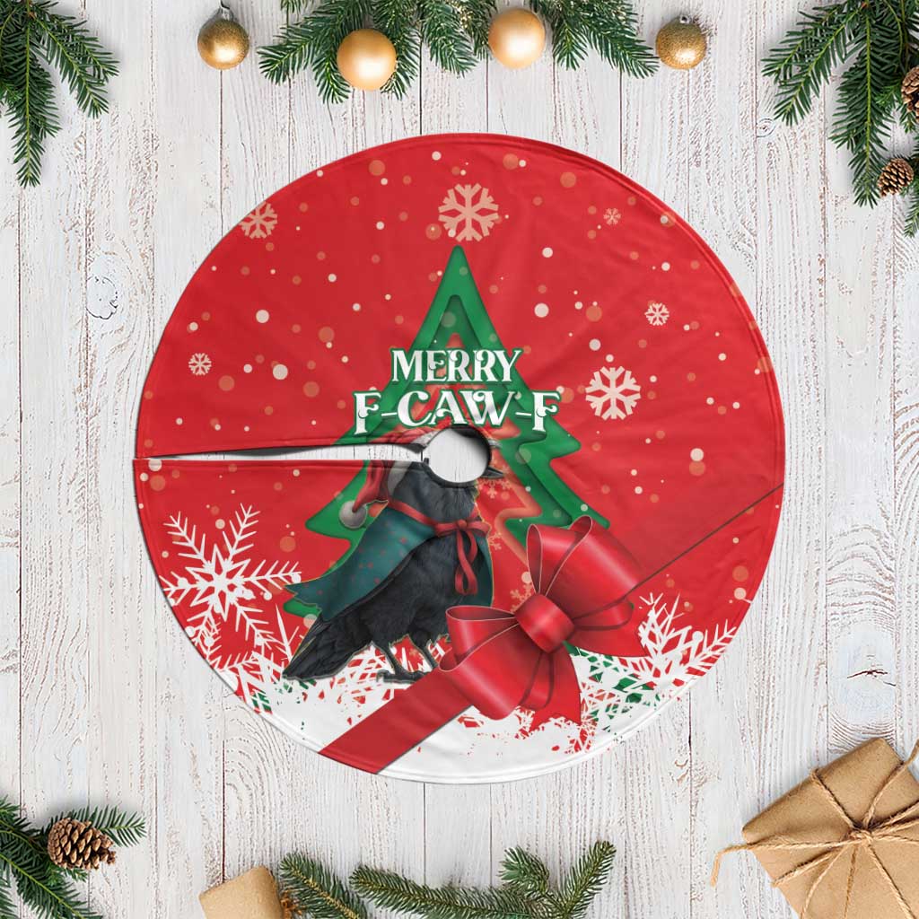 Funny Christmas Raven Tree Skirt Merry F Caw F - Wonder Print Shop