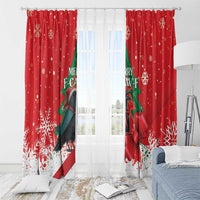 Funny Christmas Raven Window Curtain Merry F Caw F - Wonder Print Shop