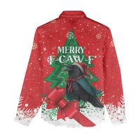 Funny Christmas Raven Women Casual Shirt Merry F Caw F - Wonder Print Shop