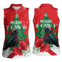 Funny Christmas Raven Women Sleeveless Polo Shirt Merry F Caw F - Wonder Print Shop
