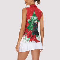 Funny Christmas Raven Women Sleeveless Polo Shirt Merry F Caw F - Wonder Print Shop