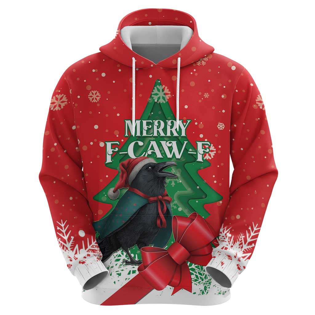 Funny Christmas Raven Zip Hoodie Merry F Caw F - Wonder Print Shop