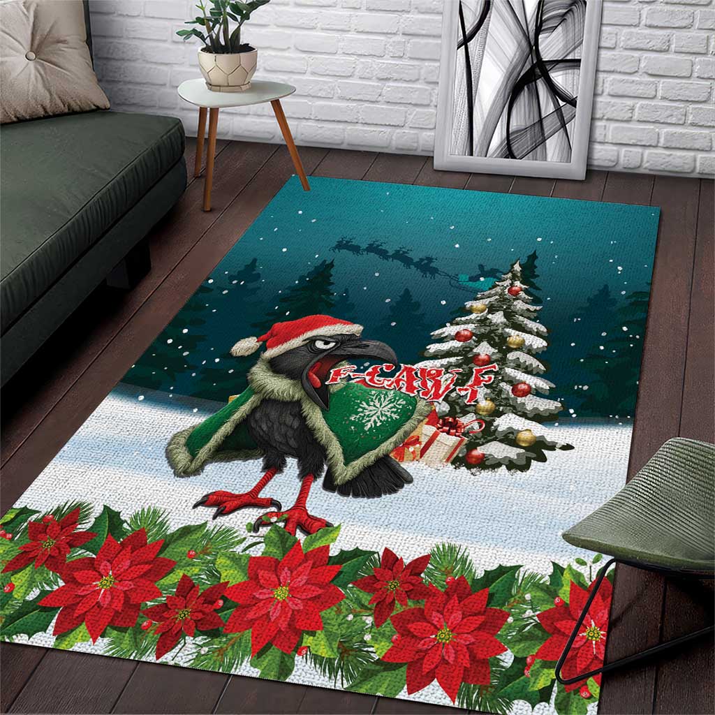 F Caw F Raven Santa Area Rug Funny Christmas - Wonder Print Shop