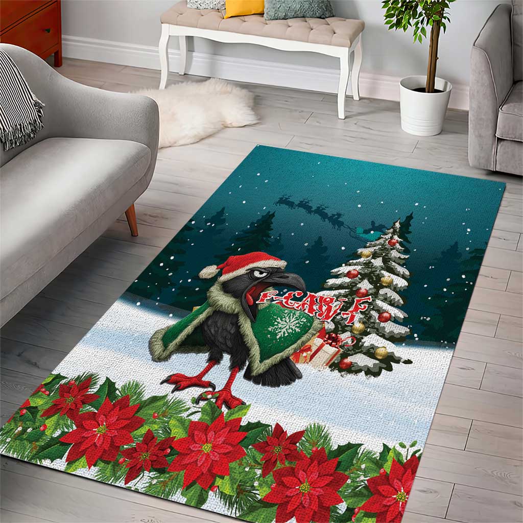 F Caw F Raven Santa Area Rug Funny Christmas - Wonder Print Shop