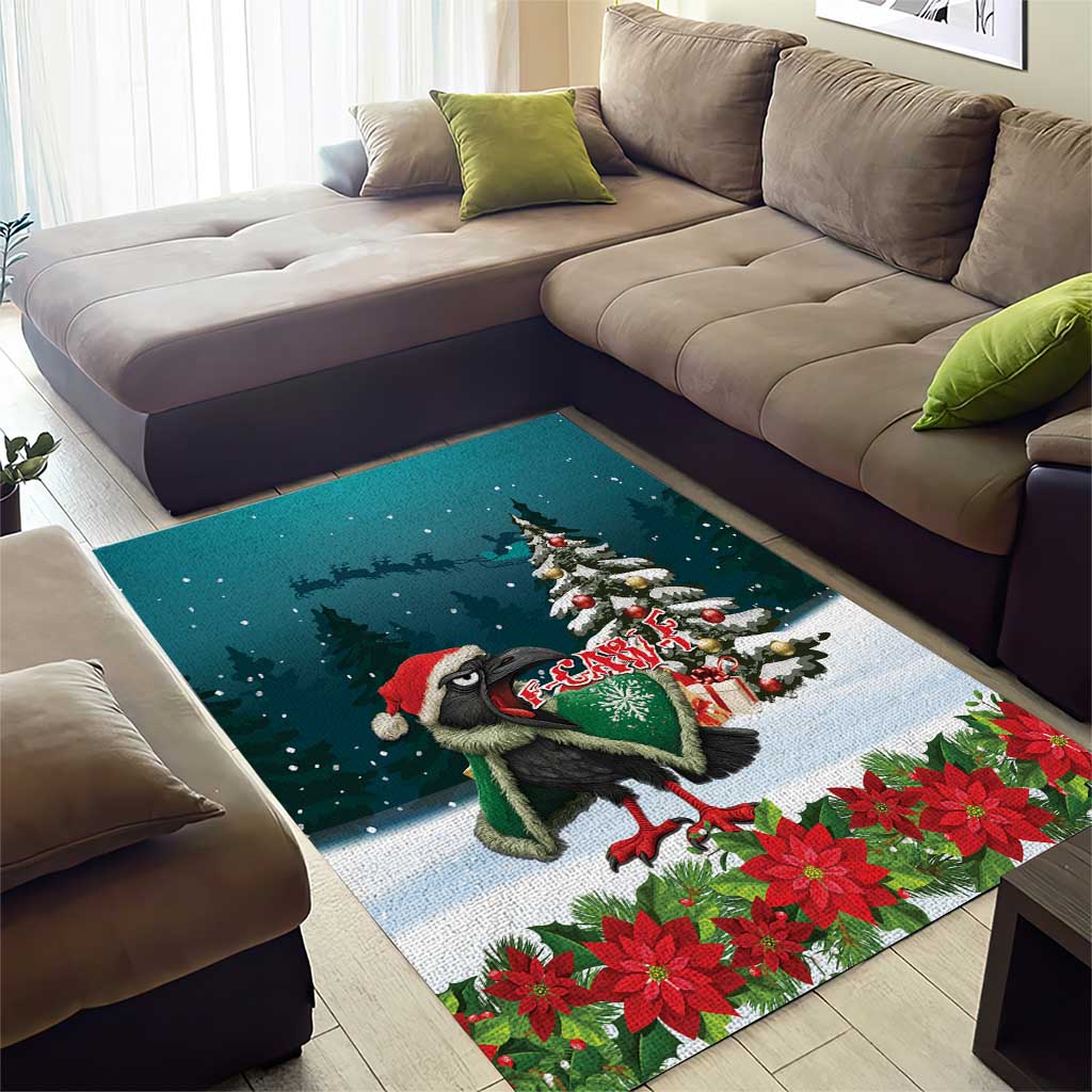 F Caw F Raven Santa Area Rug Funny Christmas - Wonder Print Shop