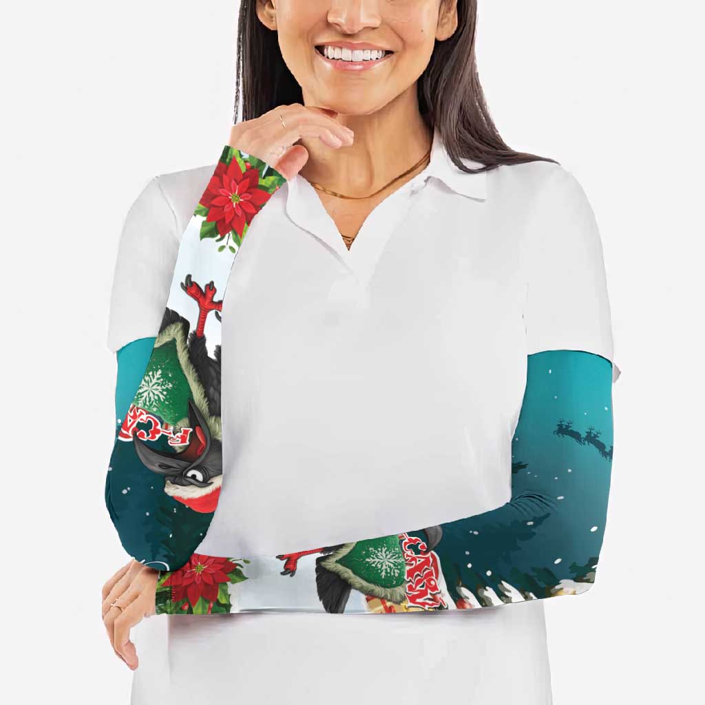 F Caw F Raven Santa Arm Sleeves Funny Christmas - Wonder Print Shop