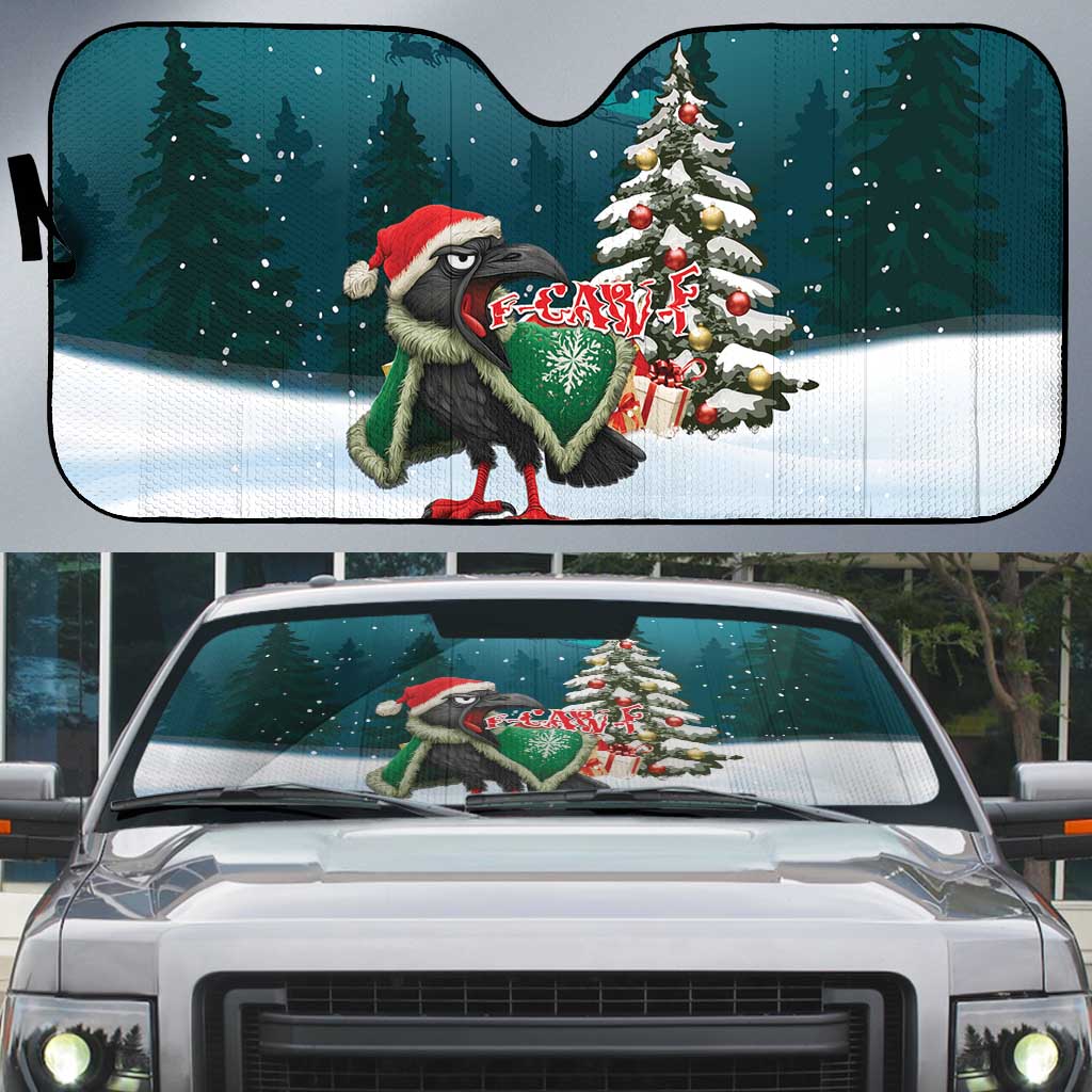 F Caw F Raven Santa Auto Sun Shade Funny Christmas - Wonder Print Shop