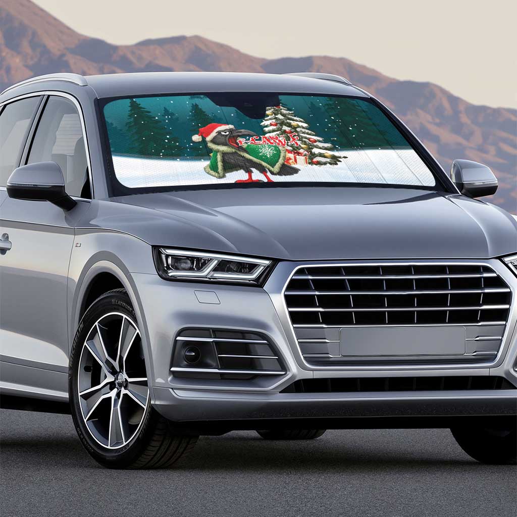 F Caw F Raven Santa Auto Sun Shade Funny Christmas - Wonder Print Shop