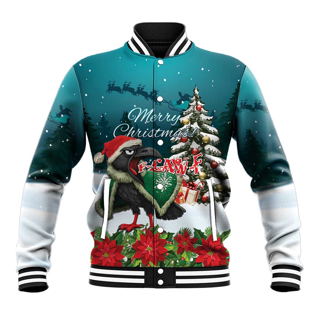 F Caw F Raven Santa Baseball Jacket Funny Christmas - Wonder Print Shop