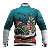 F Caw F Raven Santa Baseball Jacket Funny Christmas - Wonder Print Shop
