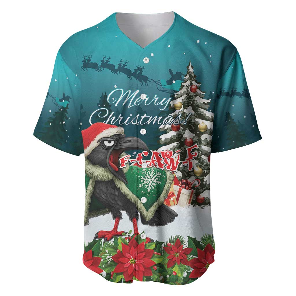 F Caw F Raven Santa Baseball Jersey Funny Christmas - Wonder Print Shop