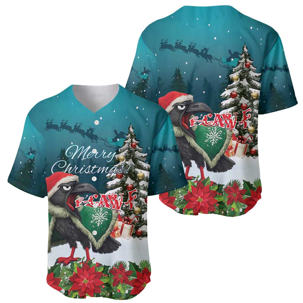 F Caw F Raven Santa Baseball Jersey Funny Christmas - Wonder Print Shop
