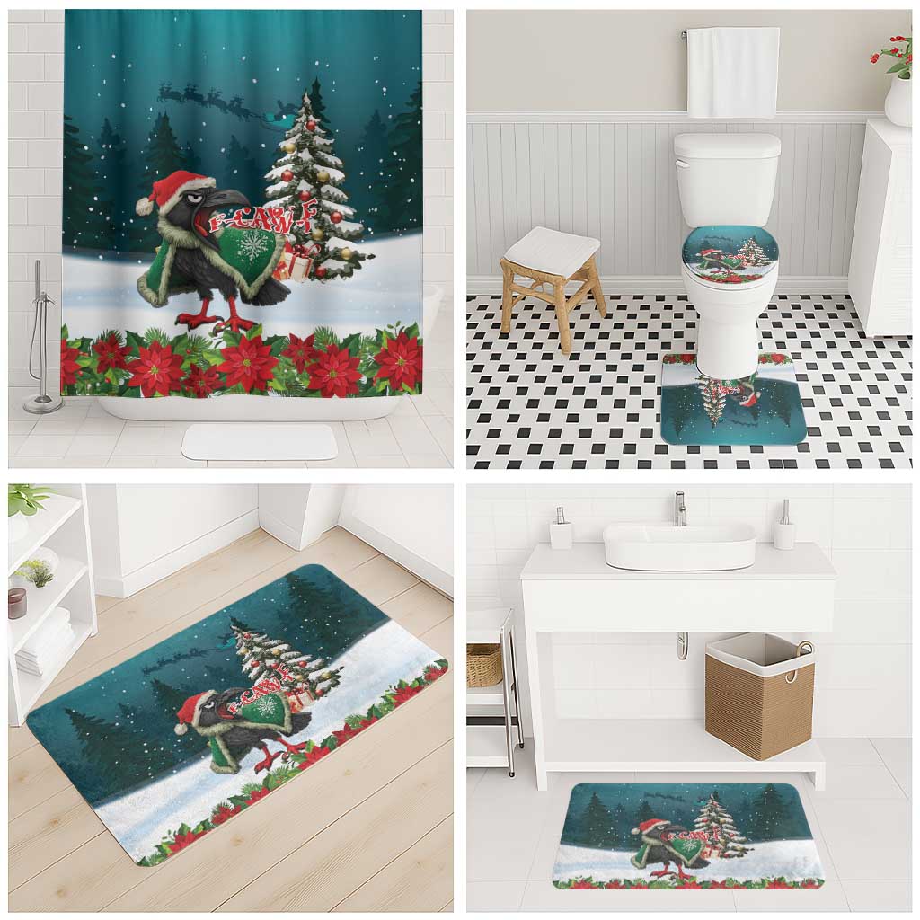 F Caw F Raven Santa Bathroom Set Funny Christmas - Wonder Print Shop