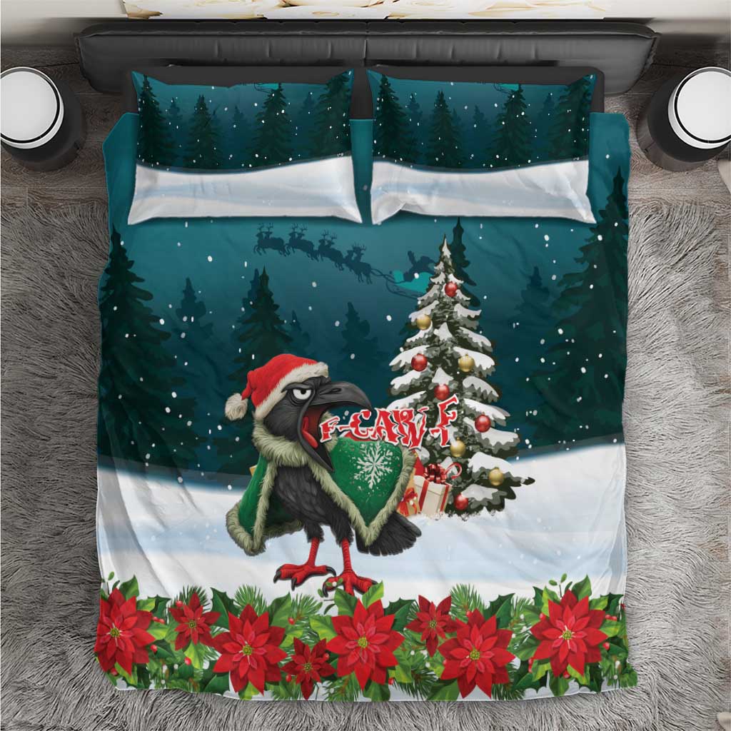 F Caw F Raven Santa Bedding Set Funny Christmas - Wonder Print Shop
