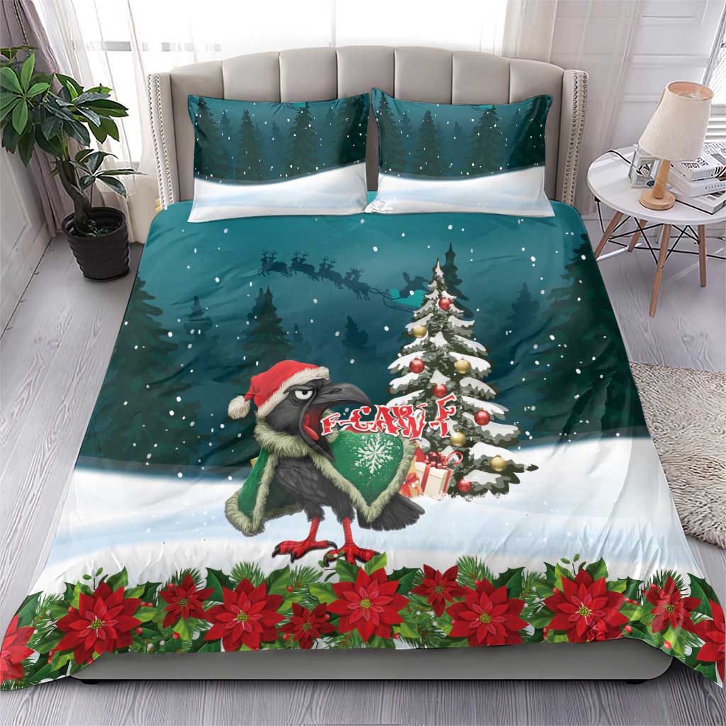 F Caw F Raven Santa Bedding Set Funny Christmas - Wonder Print Shop